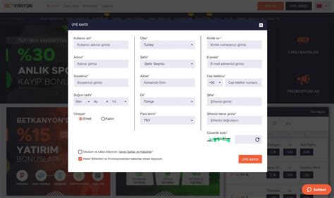 Betkanyon Hesap Açma ve Kayıt İşlemleri